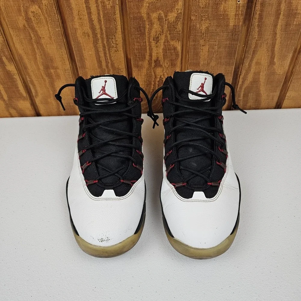 Air Jordan Prime Flight Shoes Mens Sz 10 White Black Gym Red 616846-101